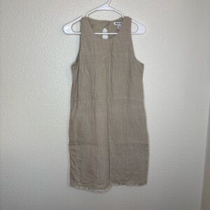 TOMMY BAHAMA Two Palms Linen Dress in Tan Size S